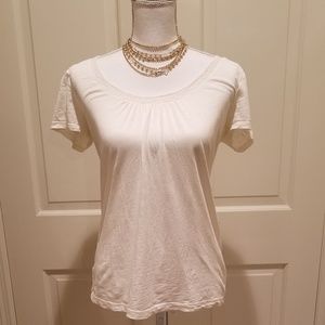 Scoop neck tee in cream from Ann Taylor Loft